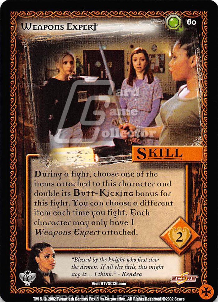 Buffy TVS CCG:  Weapons Expert