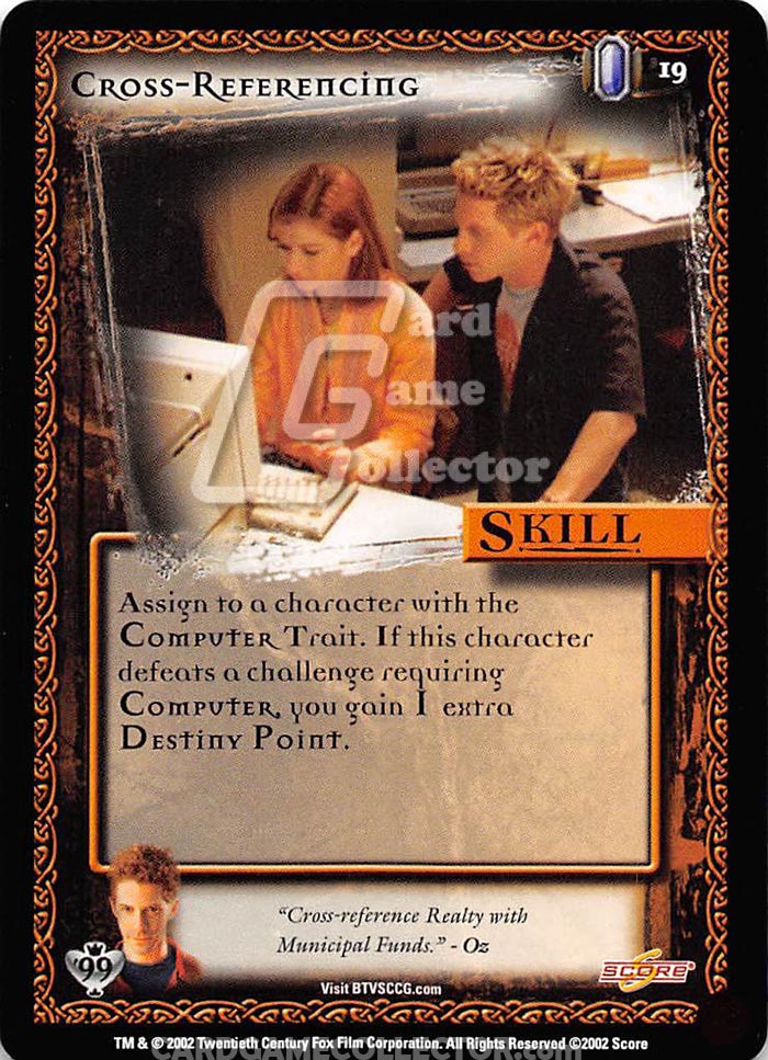 Buffy TVS CCG: Cross-Referencing