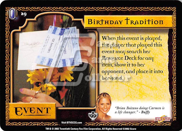 Buffy TVS CCG:  Birthday Tradition