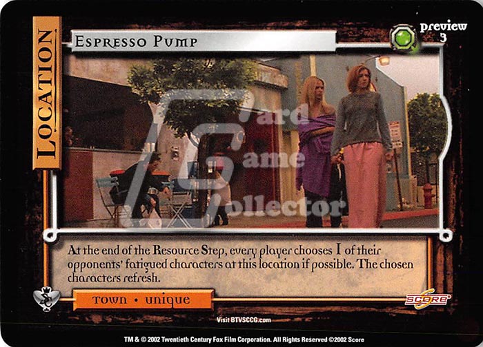Buffy TVS CCG:  Espresso Pump