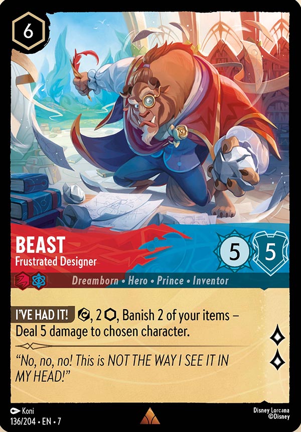 Disney Lorcana TCG: Beast, Frustrated Designer