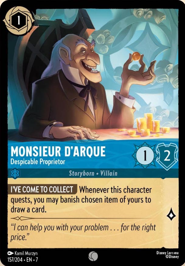 Disney Lorcana TCG: Monsieur D'Arque, Despicable Proprietor