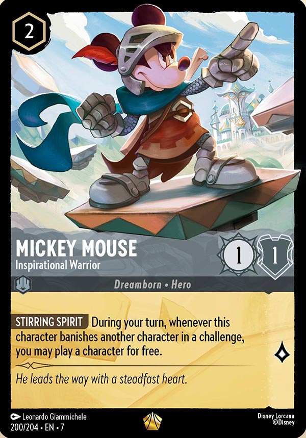 Disney Lorcana TCG: Mickey Mouse, Inspirational Warrior