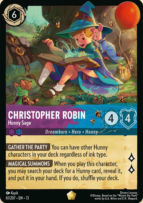 Disney Lorcana TCG: Christopher Robin, Hunny Sage