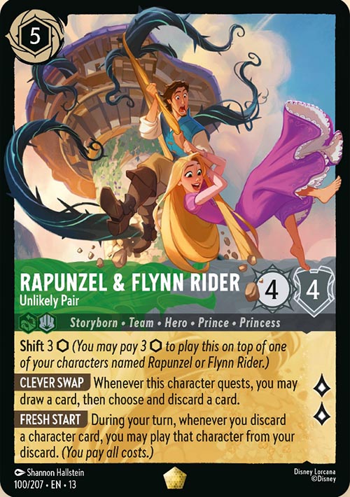 Disney Lorcana TCG: Rapunzel & Flynn Rider, Unlikely Pair