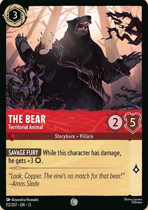 Disney Lorcana TCG: The Bear, Territorial Animal