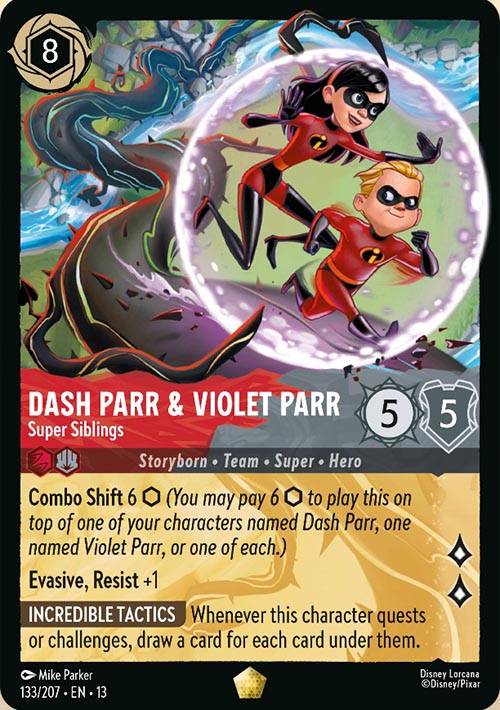 Disney Lorcana TCG: Dash Parr & Violet Parr, Super Siblings