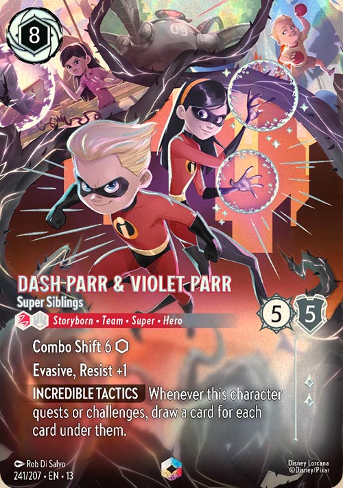 Disney Lorcana TCG: Dash Parr & Violet Parr, Super Siblings
