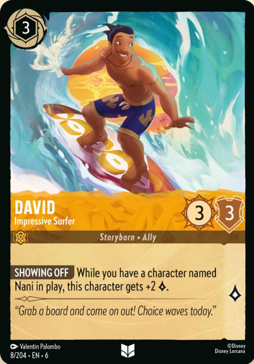 Disney Lorcana TCG: David, Impressive Surfer