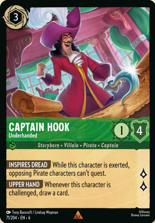 Disney Lorcana TCG: Captain Hook, Underhanded