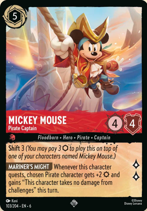 Disney Lorcana TCG: Mickey Mouse, Pirate Captain