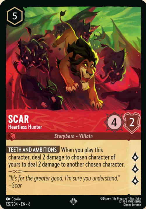 Disney Lorcana TCG: Scar, Heartless Hunter