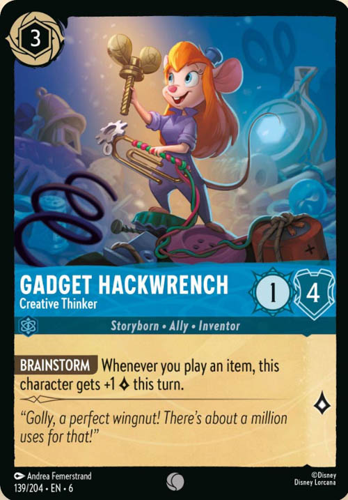 Disney Lorcana TCG: Gadget Hackwrench, Creative Thinker