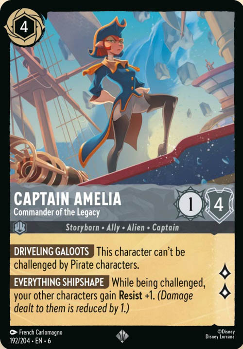 Disney Lorcana TCG: Captain Amelia, Commander of the Legacy