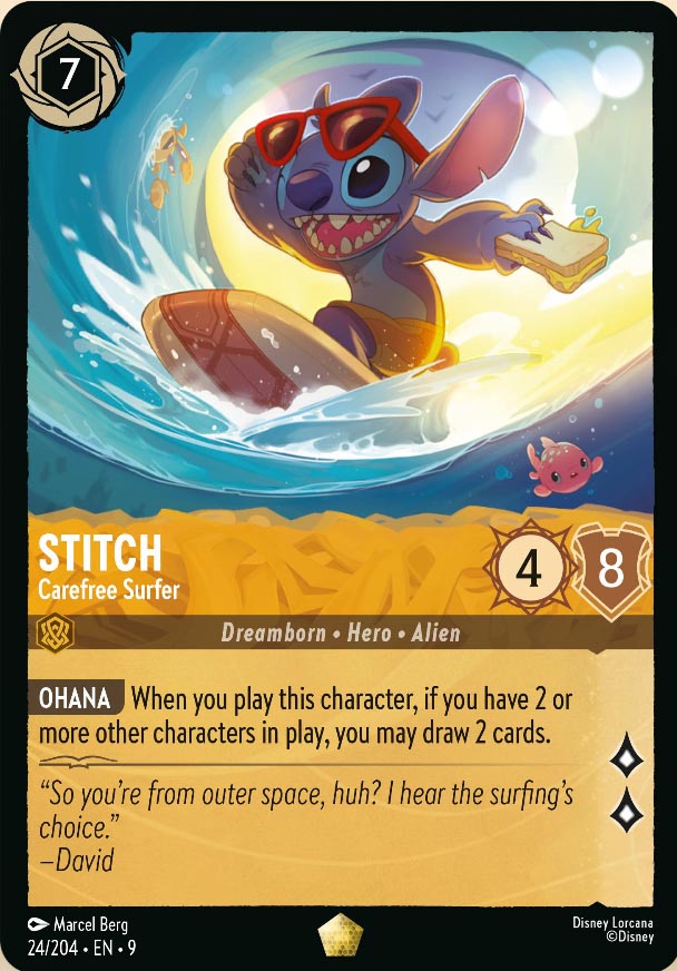 Disney Lorcana TCG: Stitch, Carefree Surfer
