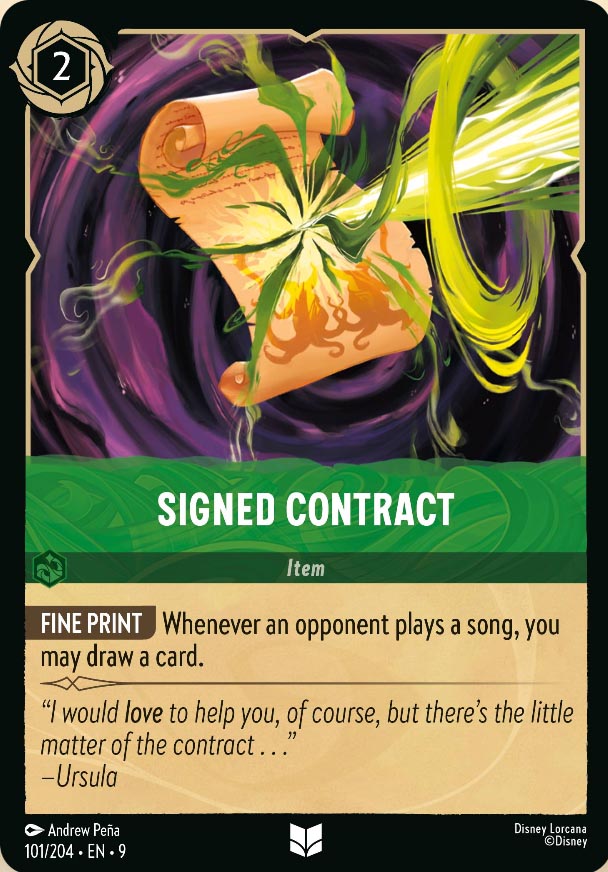 Disney Lorcana TCG: Signed Contract