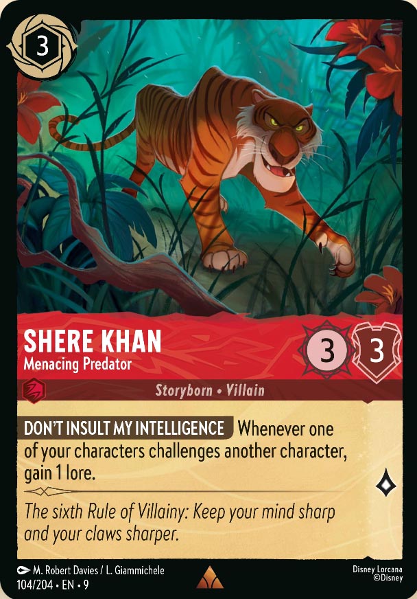 Disney Lorcana TCG: Shere Khan, Menacing Predator