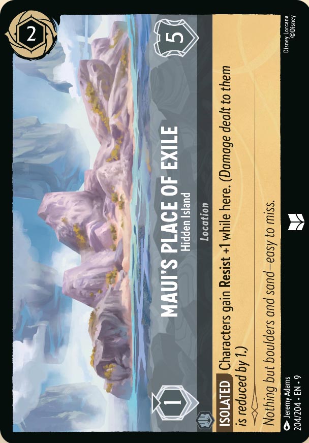 Disney Lorcana TCG: Maui's Place of Exile, Hidden Island
