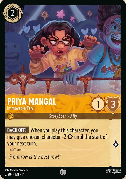 Disney Lorcana TCG: Priya Mangal, Immovable Fan