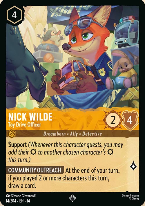 Disney Lorcana TCG: Nick Wilde, Toy Drive Officer