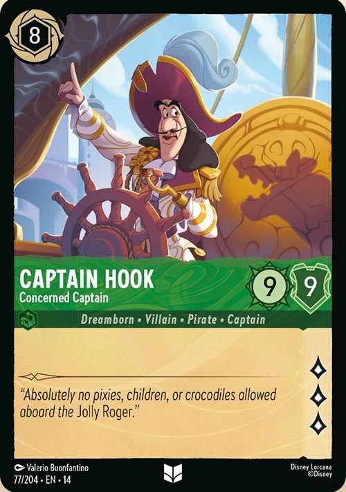 Disney Lorcana TCG: Captain Hook, Concered Captain