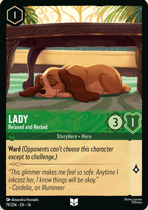 Disney Lorcana TCG: Lady, Relaxed and Rested