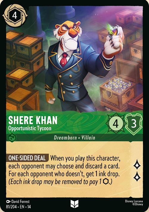 Disney Lorcana TCG: Shere Khan, Opportunistic Tycoon