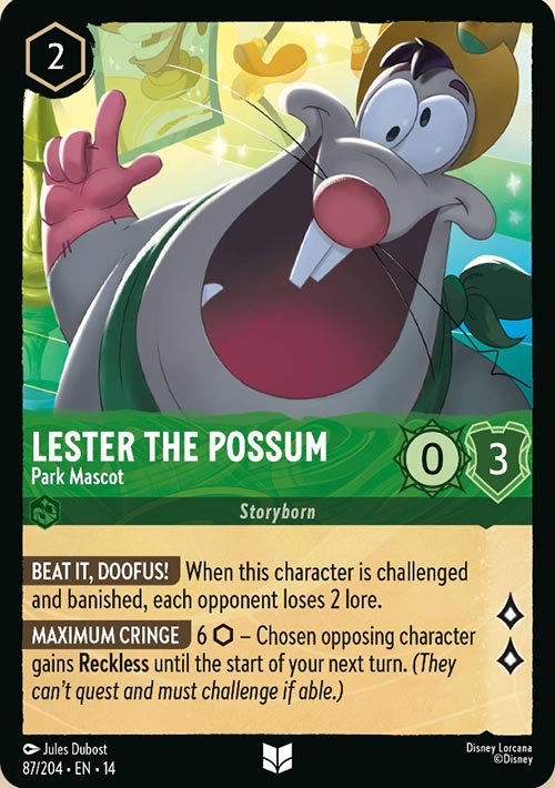 Disney Lorcana TCG: Lester the Possum, Park Mascot