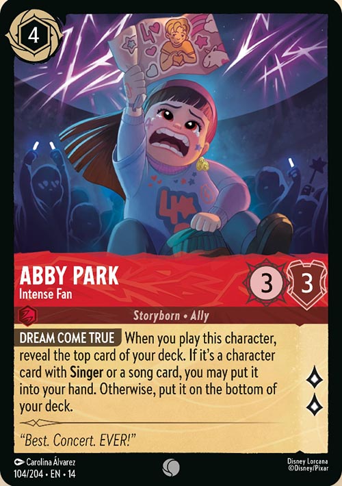 Disney Lorcana TCG: Abby Park, Intense Fan