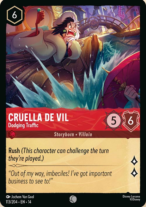 Disney Lorcana TCG: Cruella De Vil, Dodging Traffic