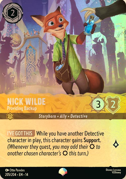 Disney Lorcana TCG: Nick Wilde, Providing Backup