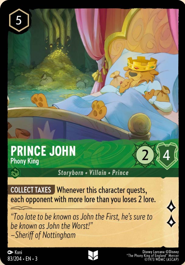 Disney Lorcana TCG: Prince John, Phony King