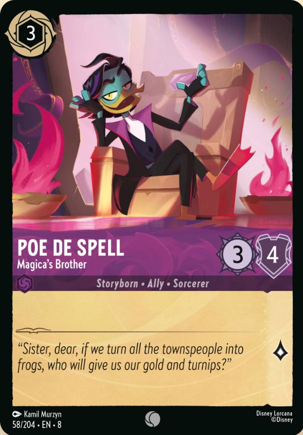 Disney Lorcana TCG: Poe De Spell, Magica's Brother