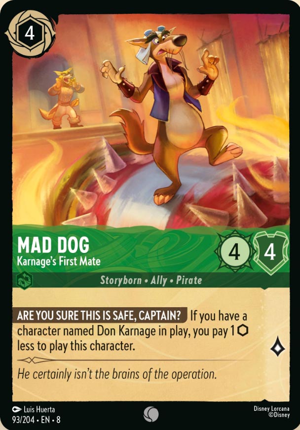 Disney Lorcana TCG: Mad Dog, Karnage's First Mate