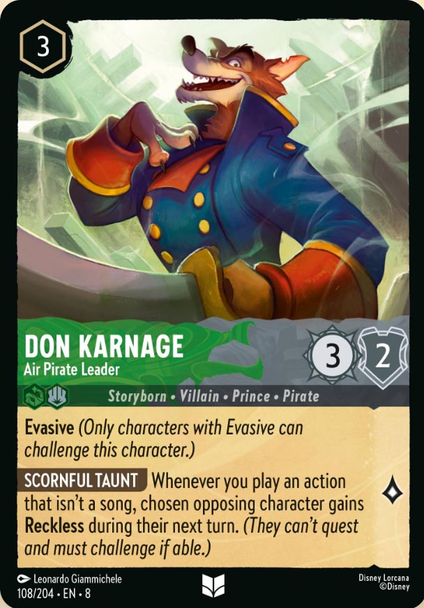 Disney Lorcana TCG: Don Karnage, Air Pirate Leader