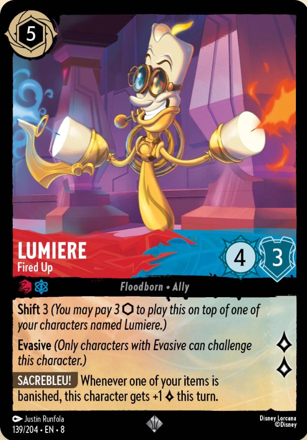 Disney Lorcana TCG: Lumiere, Fired Up