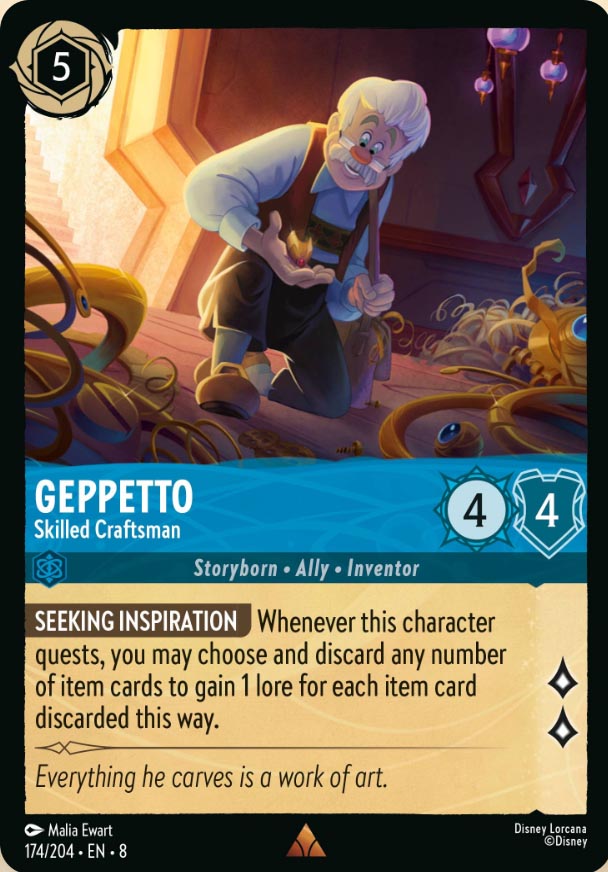 Disney Lorcana TCG: Geppetto, Skilled Craftsman