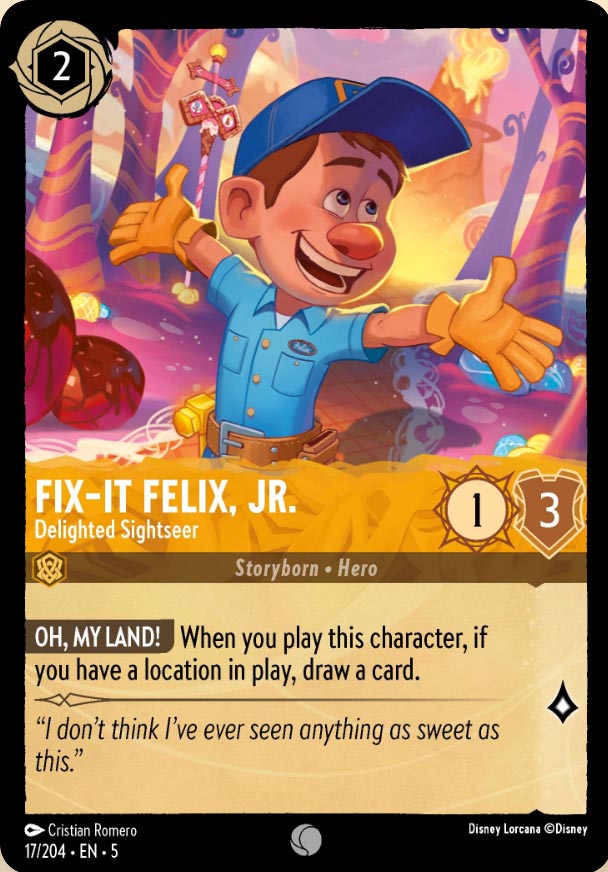 Disney Lorcana TCG: Fix-It Felix, Jr., Delighted Sightseer