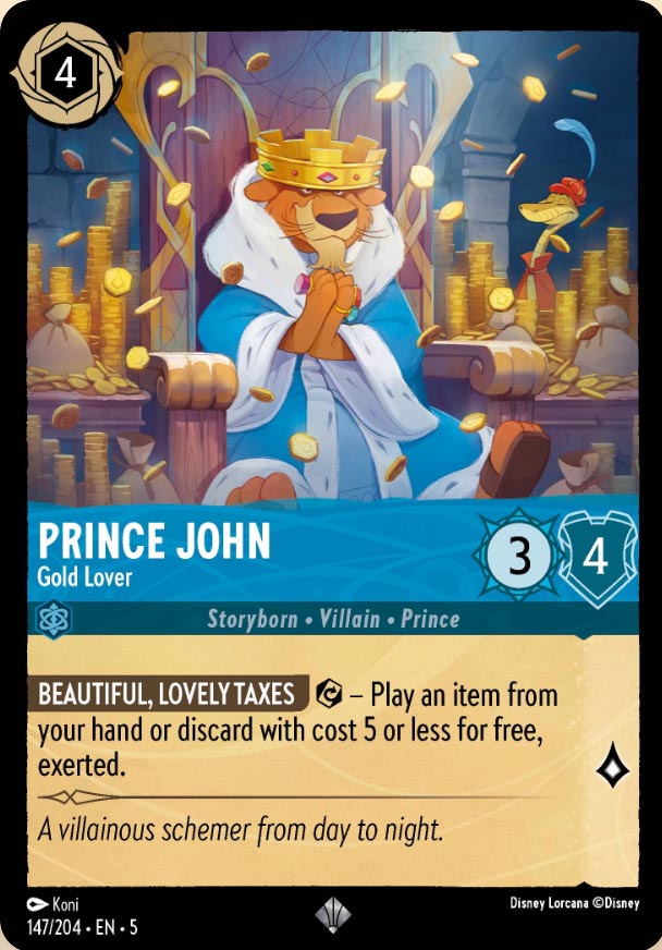 Disney Lorcana TCG: Prince John, Gold Lover