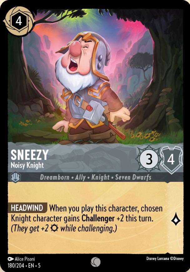 Disney Lorcana TCG: Sneezy, Noisy Knight