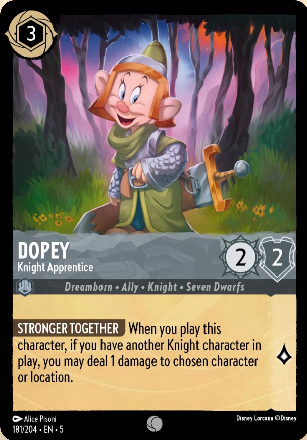 Disney Lorcana TCG: Dopey, Knight Apprentice