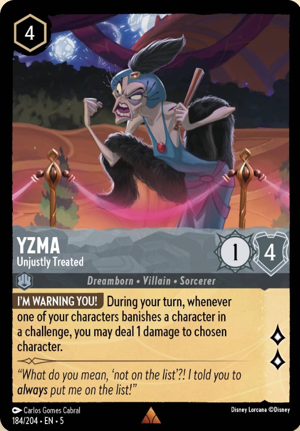 Disney Lorcana TCG: Yzma, Unjustly Treated