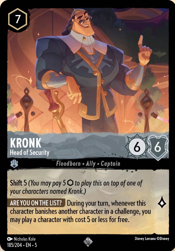 Disney Lorcana TCG: Kronk, Head of Security