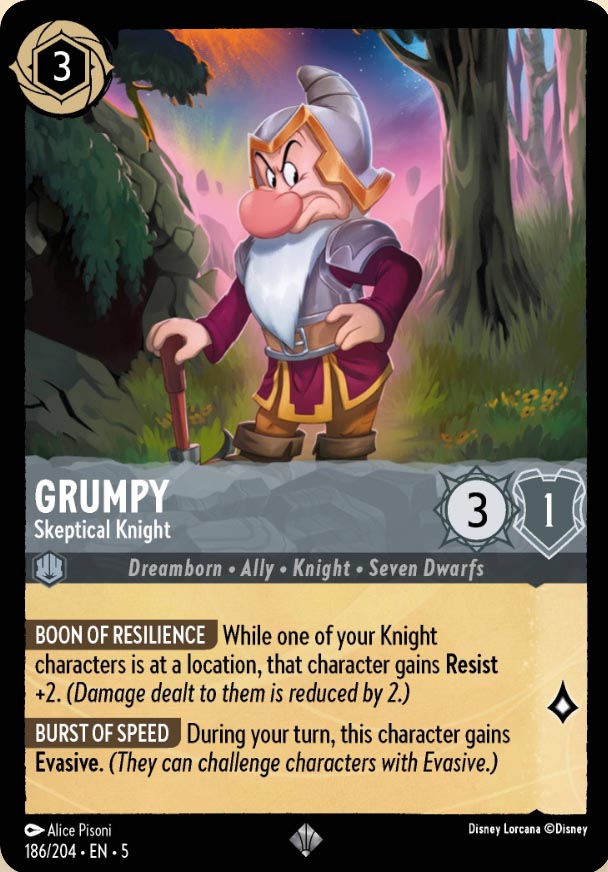 Disney Lorcana TCG: Grumpy, Skeptical Knight