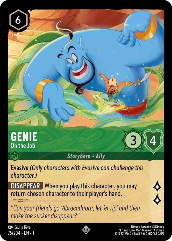 Genie, On the Job Disney Lorcana TCG