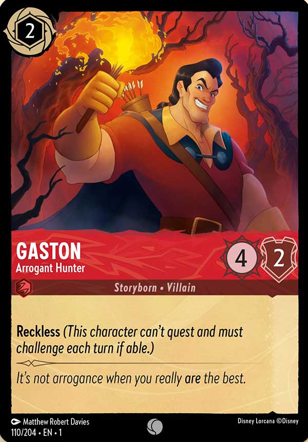 Disney Lorcana TCG: Gaston, Arrogant Hunter