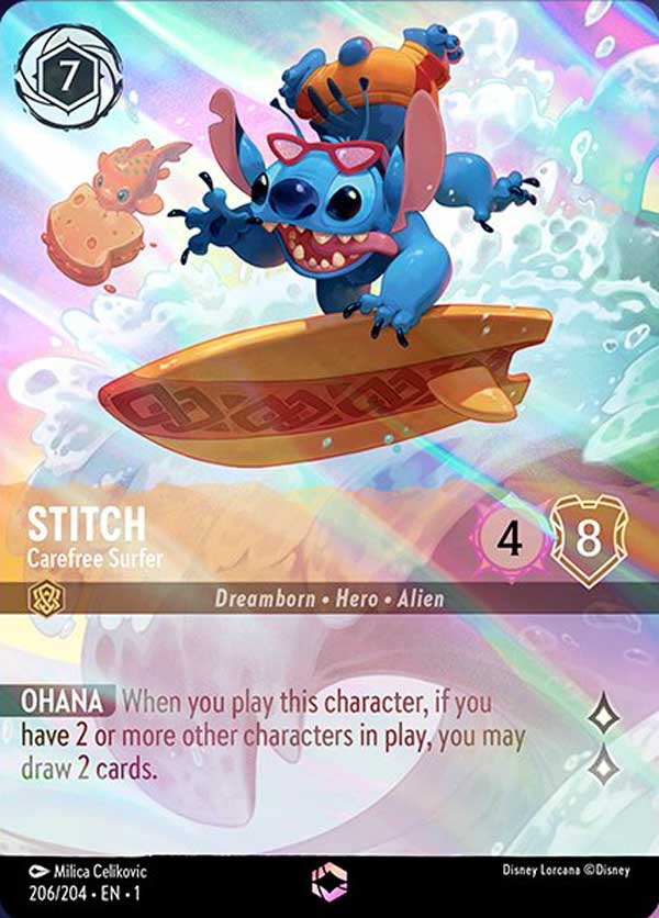 Disney Lorcana TCG: Stitch, Carefree Surfer