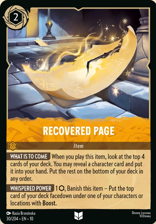 Disney Lorcana TCG: Recovered Page