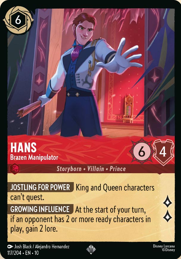 Disney Lorcana TCG: Hans, Brazen Manipulator