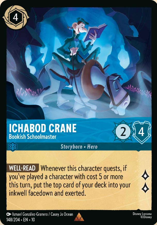 Disney Lorcana TCG: Ichabod Crane, Bookish Schoolmaster